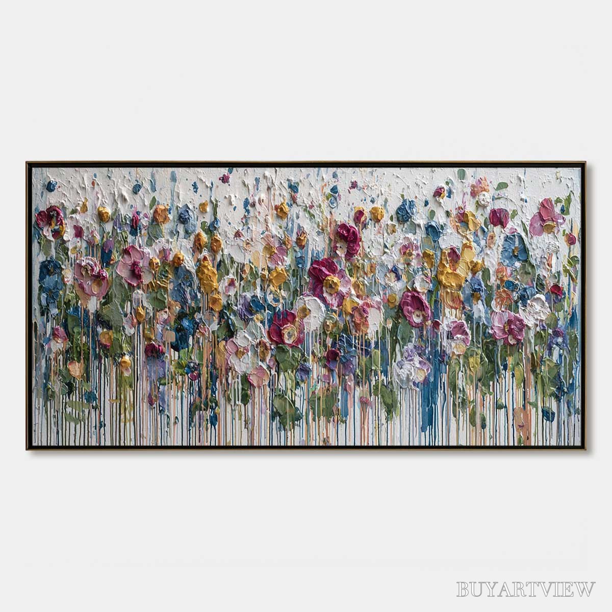 BUYARTVIEW Eternal Bloom – Colorful Textured Impasto Flower Field Painting - image 1