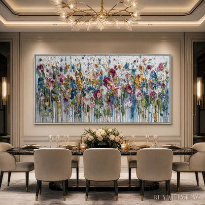 BUYARTVIEW Eternal Bloom – Colorful Textured Impasto Flower Field Painting - image 6
