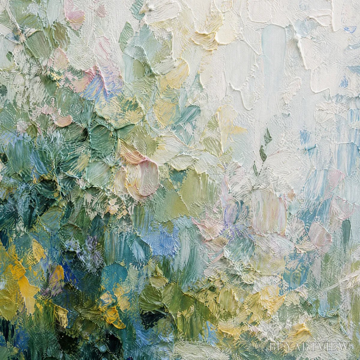BUYARTVIEW Eternal Spring – Heavily Textured Abstract Floral Garden Painting - image 3