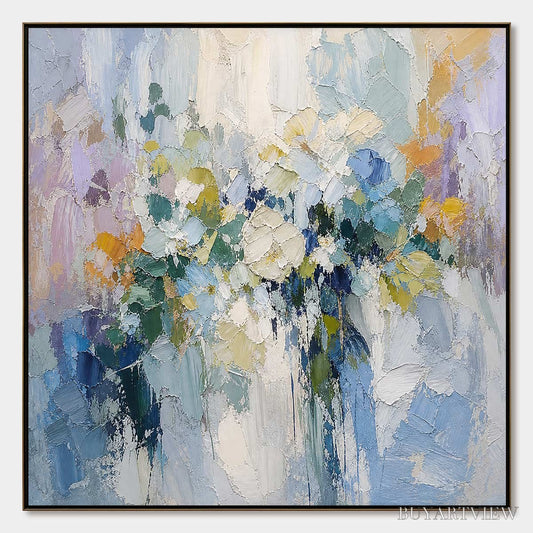 BUYARTVIEW Ethereal Bloom Abstract Floral Textured Oil Painting for Walls - image 1