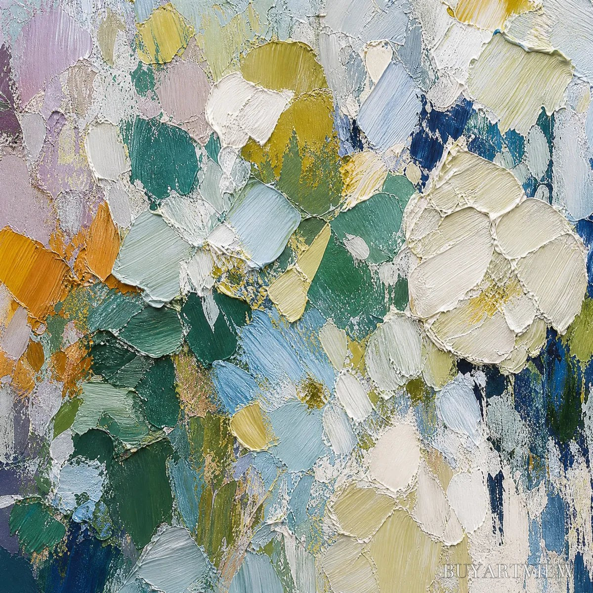 BUYARTVIEW Ethereal Bloom Abstract Floral Textured Oil Painting for Walls - image 3