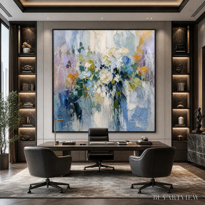 BUYARTVIEW Ethereal Bloom Abstract Floral Textured Oil Painting for Walls - image 6