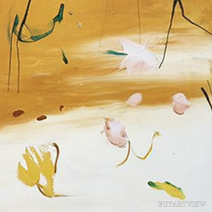 BUYARTVIEW Ochre Whispers – Wabi Sabi Inspired Abstract Floral Painting - image 5