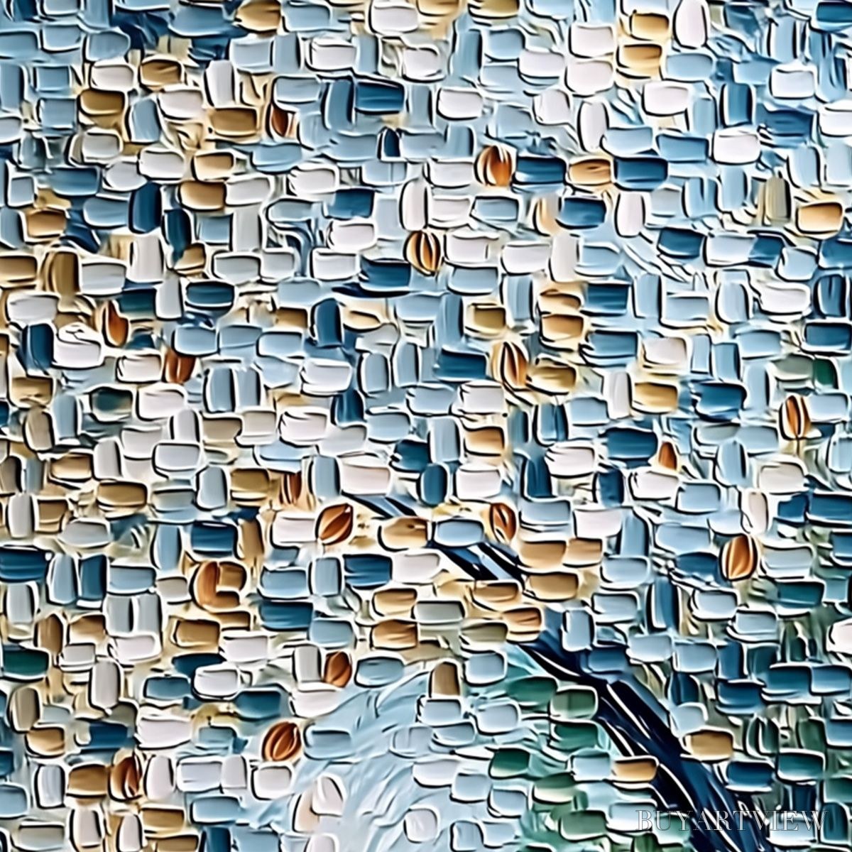 BUYARTVIEW Cobblestone Blossom – Heavily Textured Abstract Tree Painting with Palette Knife Detail - image 3