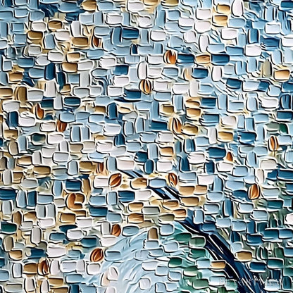 BUYARTVIEW Cobblestone Blossom – Heavily Textured Abstract Tree Painting with Palette Knife Detail - image 3