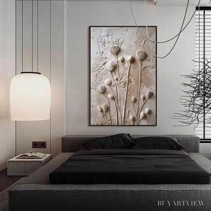 BUYARTVIEW Earthen Blooms – Textured Wabi-Sabi Floral Impasto Painting - image 4