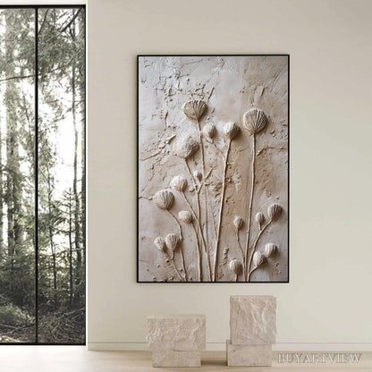 BUYARTVIEW Earthen Blooms – Textured Wabi-Sabi Floral Impasto Painting - image 6