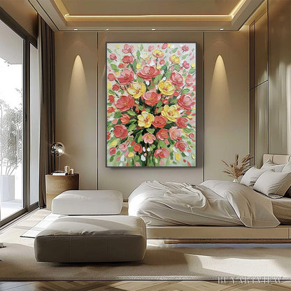 BUYARTVIEW Joyful Bloom – Textured Floral Impasto Oil Painting - image 2