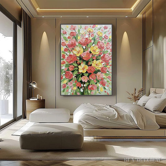 BUYARTVIEW Joyful Bloom – Textured Floral Impasto Oil Painting - image 2