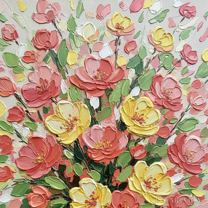 BUYARTVIEW Joyful Bloom – Textured Floral Impasto Oil Painting - image 3