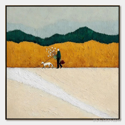 BUYARTVIEW Homeward Bound – Textured Figurative Landscape - image 1