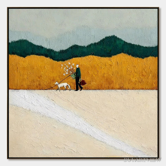 BUYARTVIEW Homeward Bound – Textured Figurative Landscape - image 1