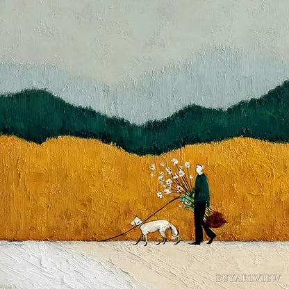 BUYARTVIEW Homeward Bound – Textured Figurative Landscape - image 5