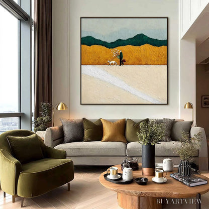 BUYARTVIEW Homeward Bound – Textured Figurative Landscape - image 6