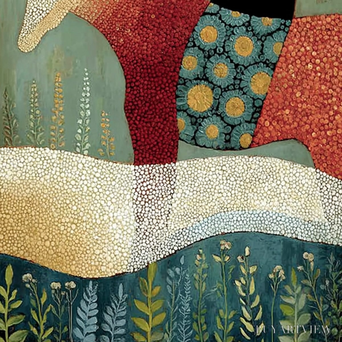 BUYARTVIEW A Gentle Journey – Textured Figurative Painting of a Rider and Horse - image 5