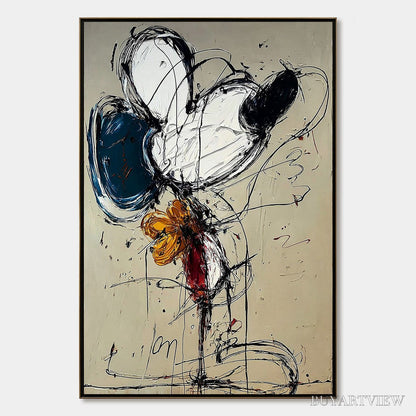 BUYARTVIEW Spontaneous Bloom – Large Abstract Floral Impasto Oil Painting on Canvas - image 1
