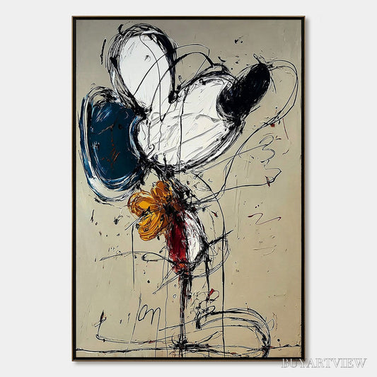 BUYARTVIEW Spontaneous Bloom – Large Abstract Floral Impasto Oil Painting on Canvas - image 1