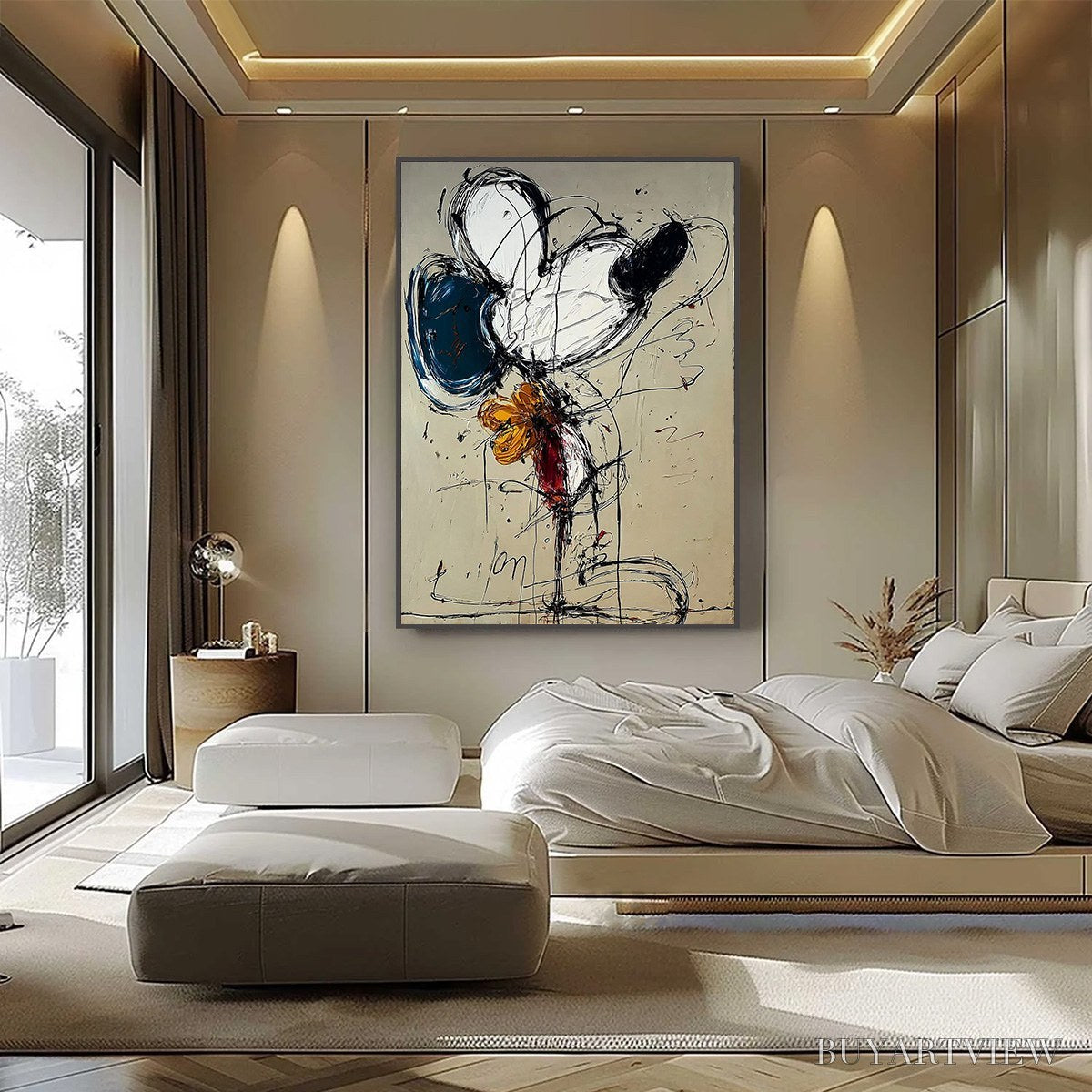 BUYARTVIEW Spontaneous Bloom – Large Abstract Floral Impasto Oil Painting on Canvas - image 2