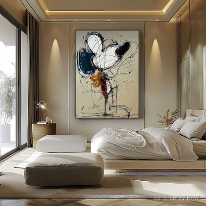 BUYARTVIEW Spontaneous Bloom – Large Abstract Floral Impasto Oil Painting on Canvas - image 2
