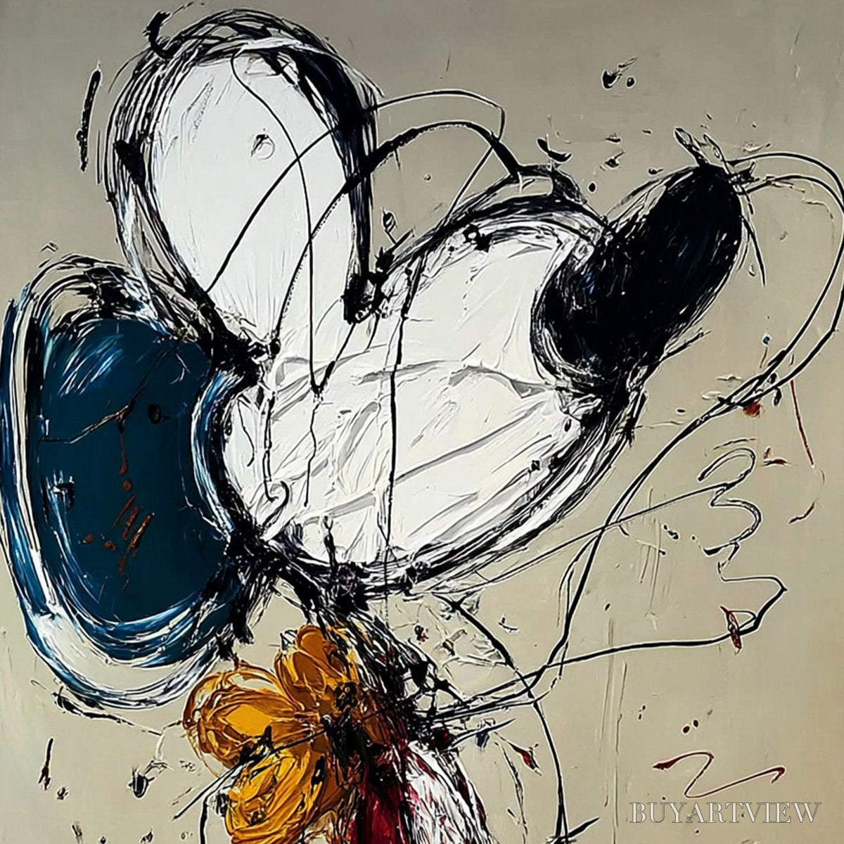 BUYARTVIEW Spontaneous Bloom – Large Abstract Floral Impasto Oil Painting on Canvas - image 3