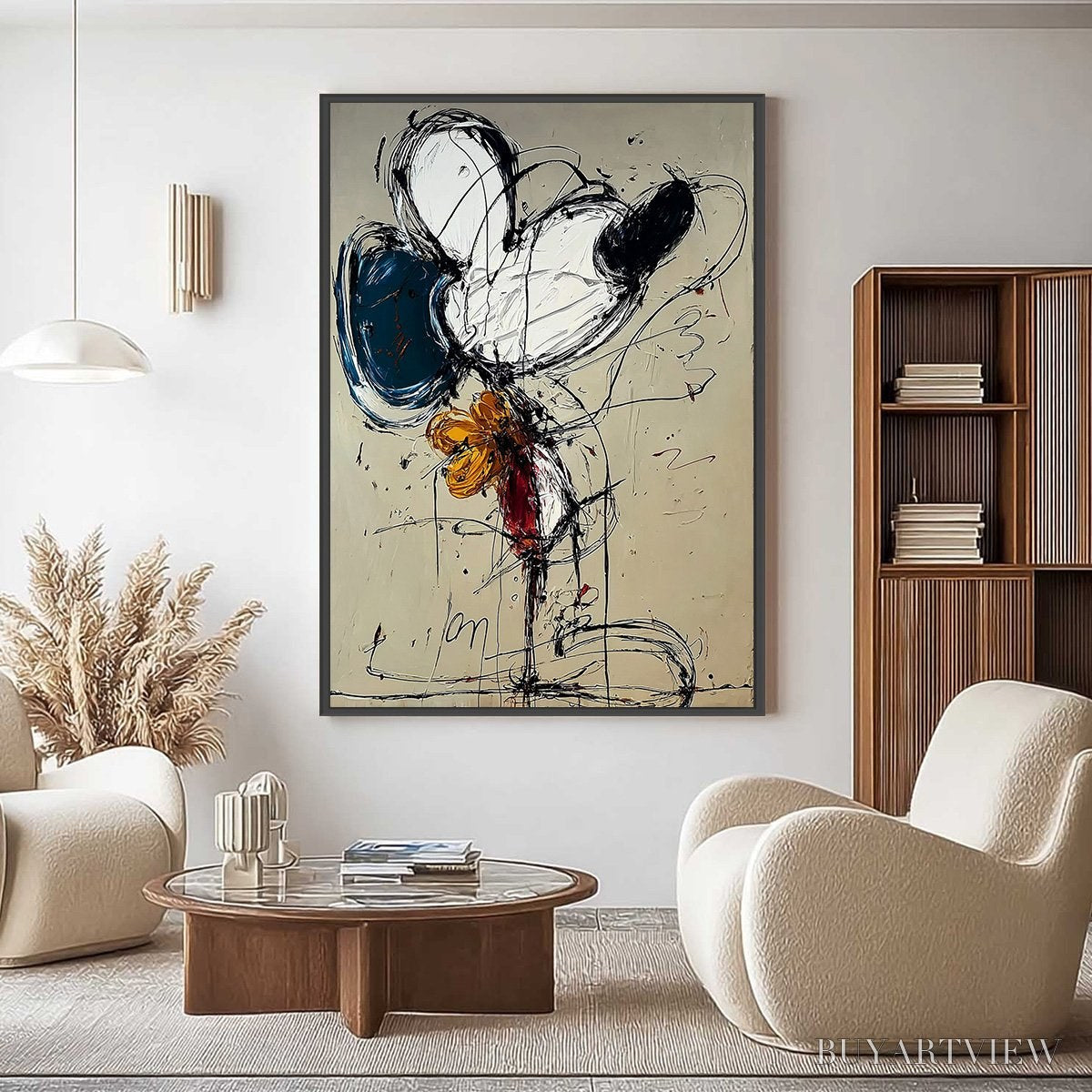 BUYARTVIEW Spontaneous Bloom – Large Abstract Floral Impasto Oil Painting on Canvas - image 4