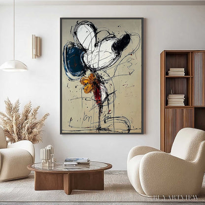 BUYARTVIEW Spontaneous Bloom – Large Abstract Floral Impasto Oil Painting on Canvas - image 4