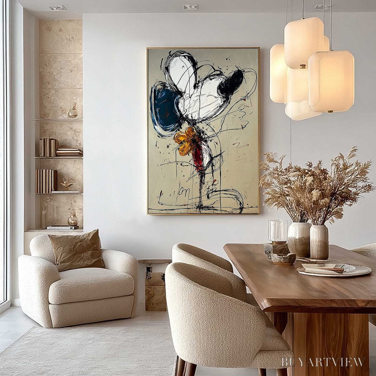 BUYARTVIEW Spontaneous Bloom – Large Abstract Floral Impasto Oil Painting on Canvas - image 6