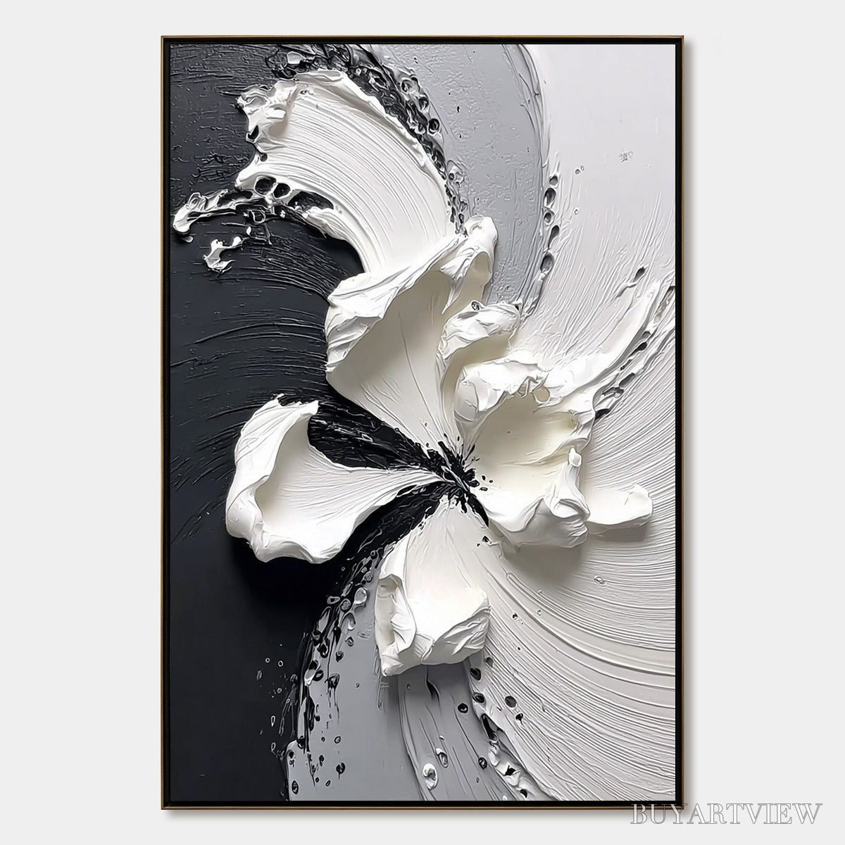 BUYARTVIEW Echoes in White – Textured Wabi-Sabi Abstract Floral - image 1