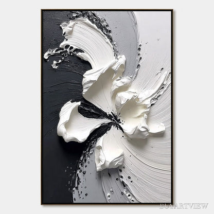 BUYARTVIEW Echoes in White – Textured Wabi-Sabi Abstract Floral - image 1