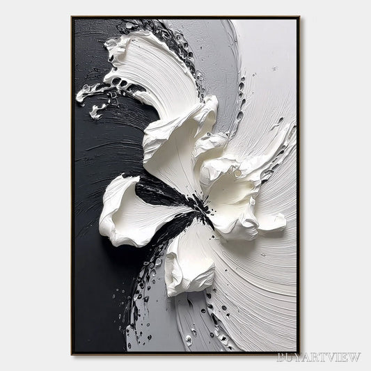 BUYARTVIEW Echoes in White – Textured Wabi-Sabi Abstract Floral - image 1