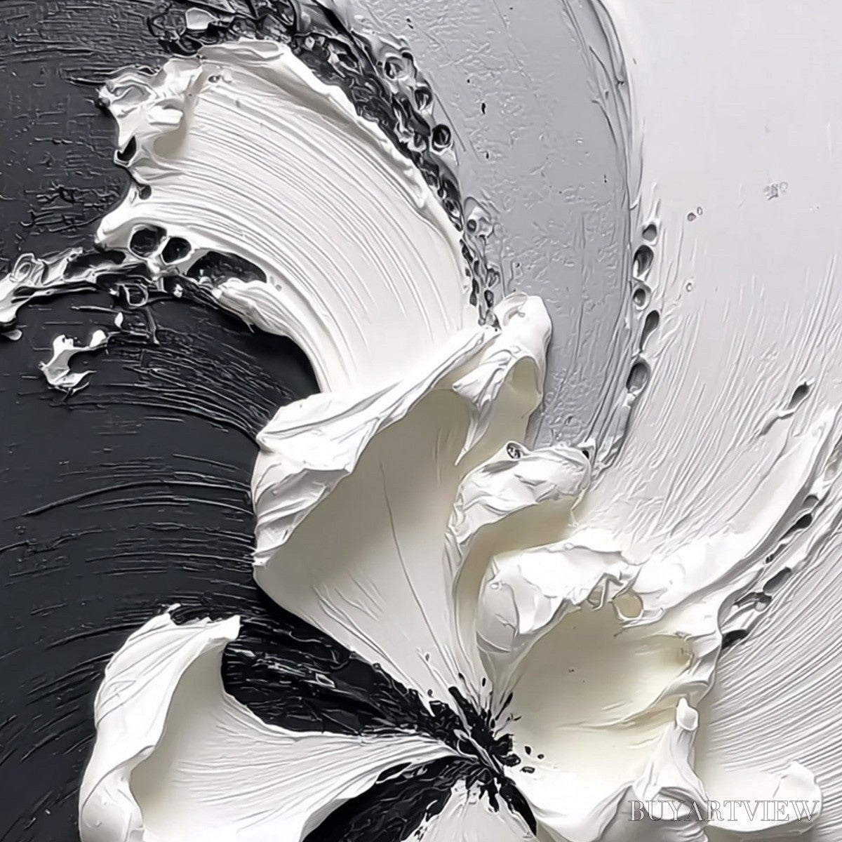 BUYARTVIEW Echoes in White – Textured Wabi-Sabi Abstract Floral - image 3