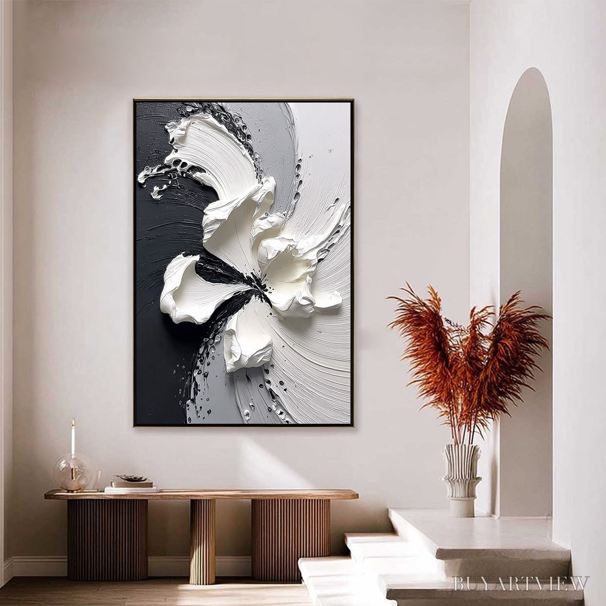 BUYARTVIEW Echoes in White – Textured Wabi-Sabi Abstract Floral - image 4