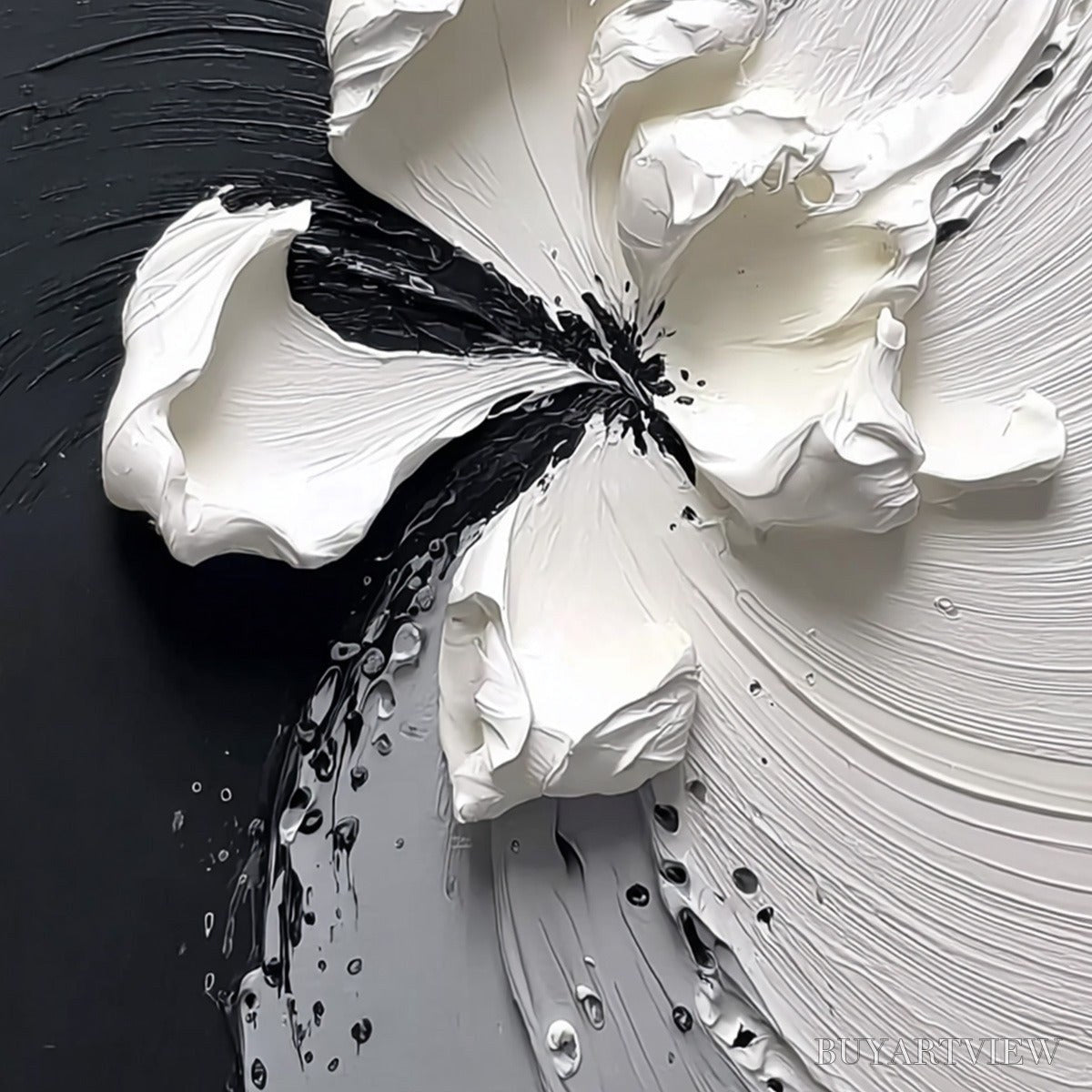 BUYARTVIEW Echoes in White – Textured Wabi-Sabi Abstract Floral - image 5