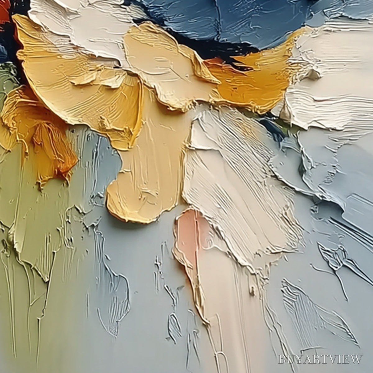BUYARTVIEW Ethereal Bloom – Textured Impasto Abstract Floral Painting - image 3