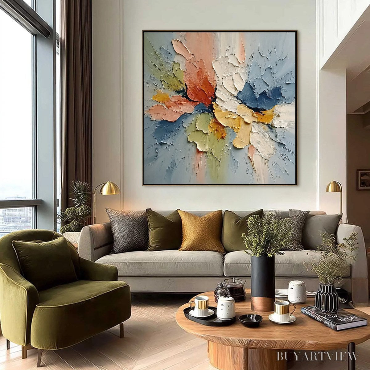 BUYARTVIEW Ethereal Bloom – Textured Impasto Abstract Floral Painting - image 4