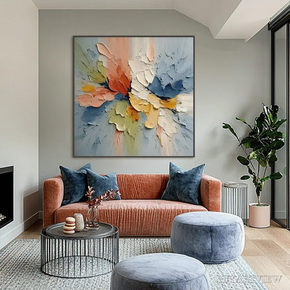 BUYARTVIEW Ethereal Bloom – Textured Impasto Abstract Floral Painting - image 6