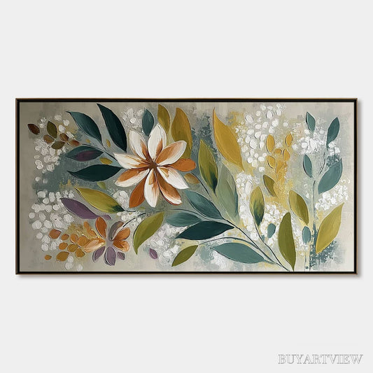 BUYARTVIEW Earthly Bloom – Textured Abstract Floral Impasto Painting - image 1