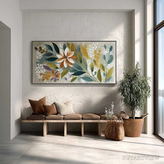 BUYARTVIEW Earthly Bloom – Textured Abstract Floral Impasto Painting - image 2