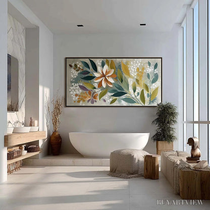BUYARTVIEW Earthly Bloom – Textured Abstract Floral Impasto Painting - image 4
