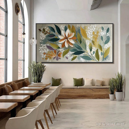 BUYARTVIEW Earthly Bloom – Textured Abstract Floral Impasto Painting - image 6