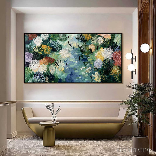 BUYARTVIEW River of Blooms – Textured Palette Knife Abstract Floral Painting - image 2