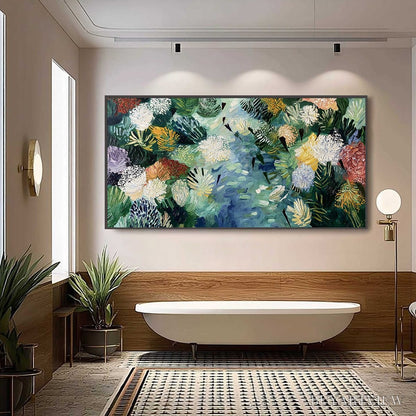 BUYARTVIEW River of Blooms – Textured Palette Knife Abstract Floral Painting - image 6