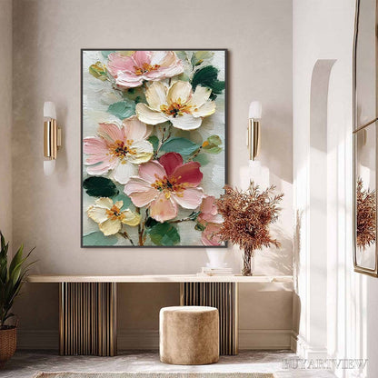 BUYARTVIEW Petal Serenade – Vertical Textured Impasto Floral Oil Painting - image 2