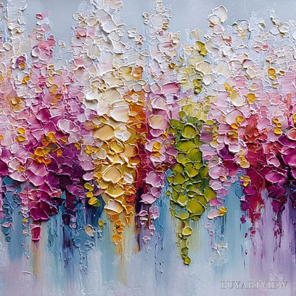 BUYARTVIEW Floral Cascade – Colorful Abstract Floral Impasto Palette Knife Painting - image 5