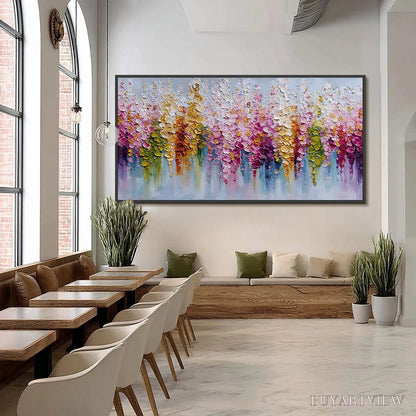 BUYARTVIEW Floral Cascade – Colorful Abstract Floral Impasto Palette Knife Painting - image 6