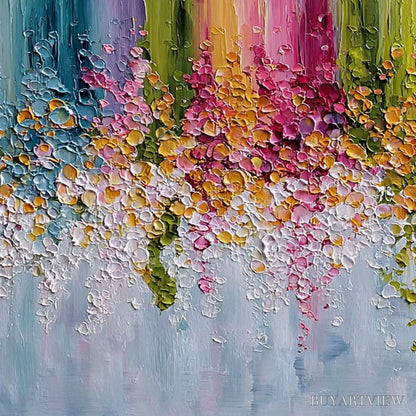 BUYARTVIEW Petal Rain – Heavy Texture Impasto Floral Abstract Painting - image 3