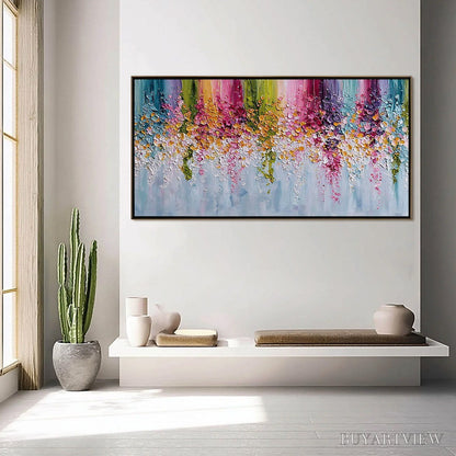 BUYARTVIEW Petal Rain – Heavy Texture Impasto Floral Abstract Painting - image 4