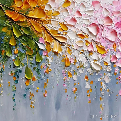 BUYARTVIEW Petal-Rain-Heavy-Texture-Impasto-Floral-Abstract - image 3