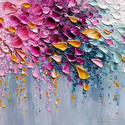 BUYARTVIEW Petal-Rain-Heavy-Texture-Impasto-Floral-Abstract - image 5