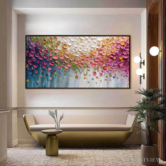 BUYARTVIEW Petal Cascade – Colorful Textured Floral Impasto - image 2